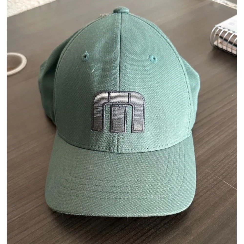 TravisMathew Green Snapback Golf Hat Cap‎ S/M Performance Logo